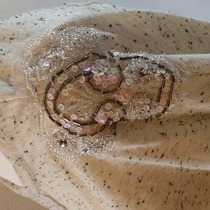 Eyeshadow long sleeve with beadwork on the shoulders